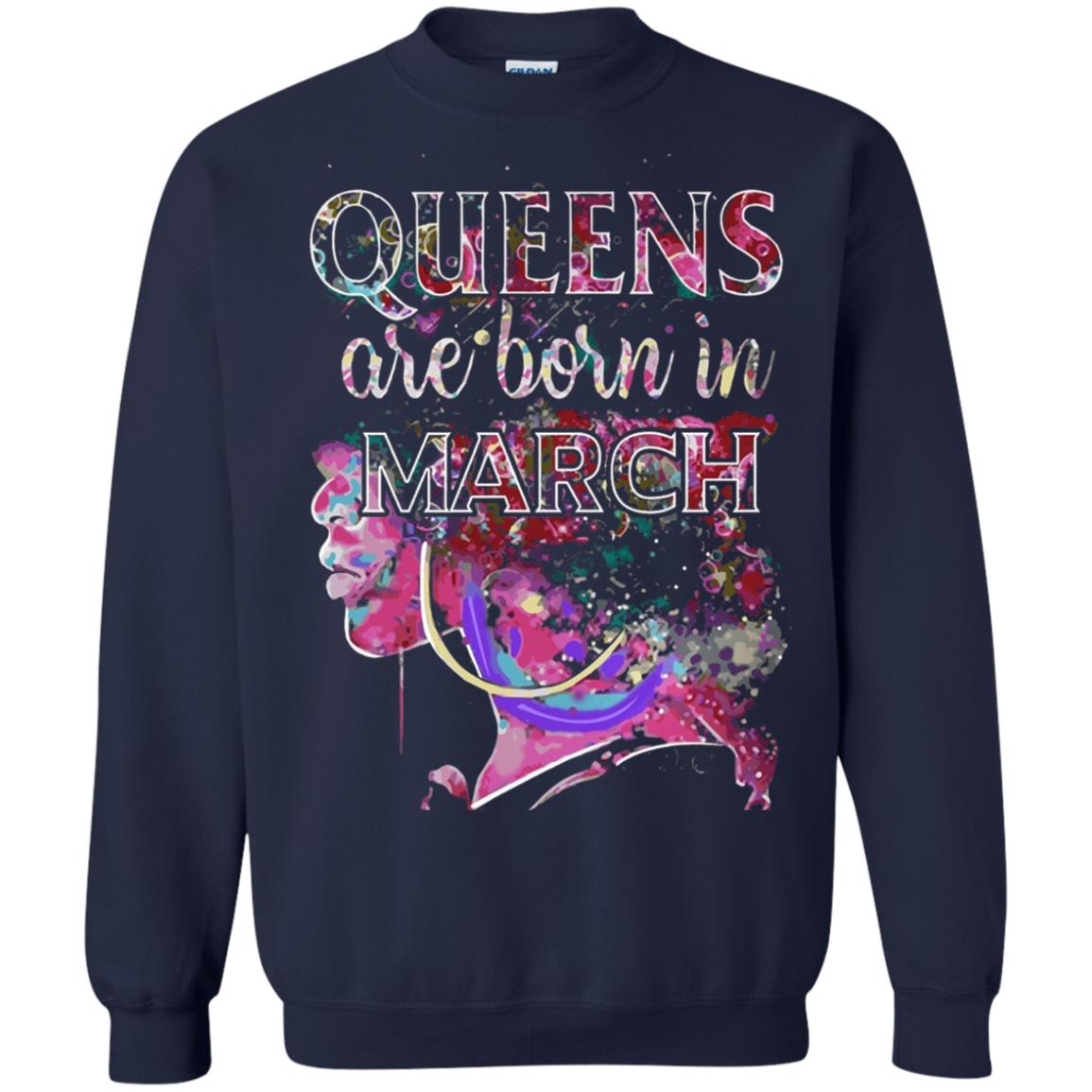 Birthday T-shirt Queens Are Born In March Navy