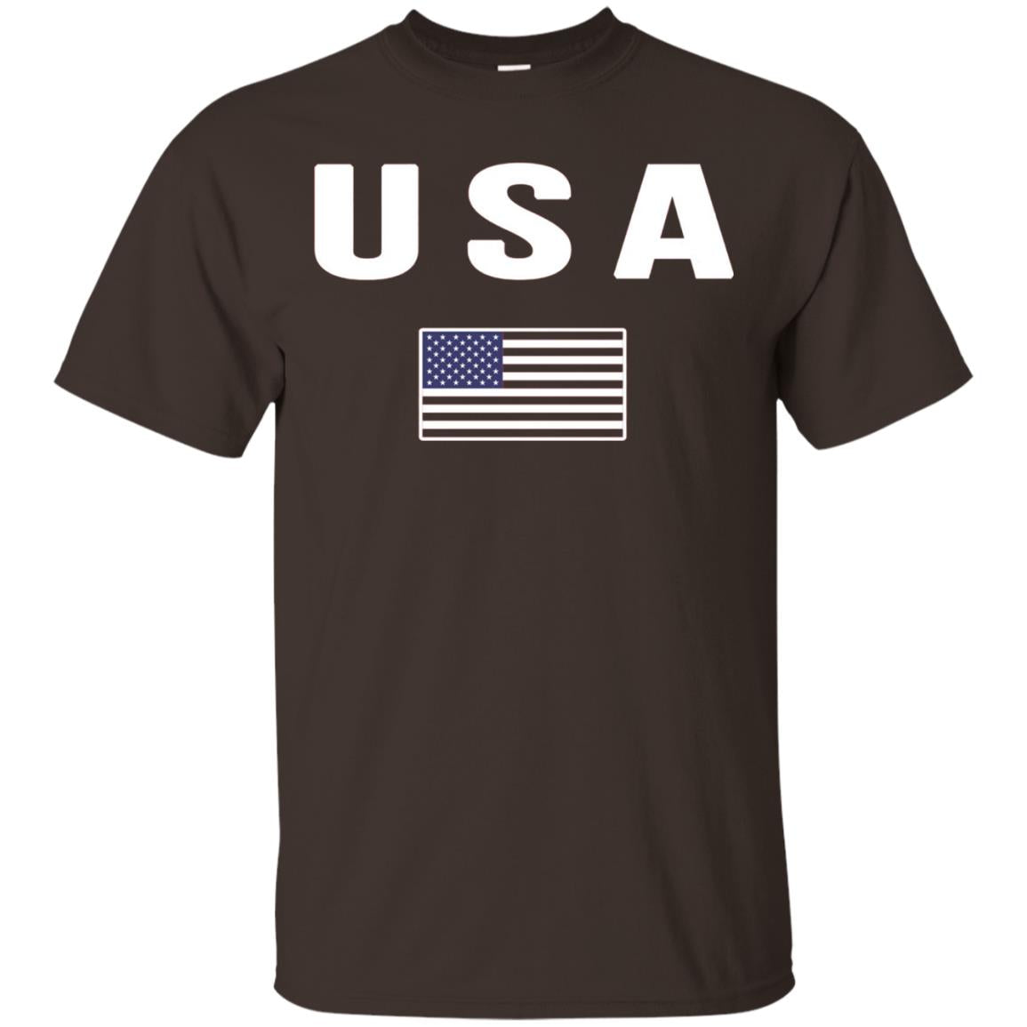 Usa T-shirt America United States Dark Chocolate