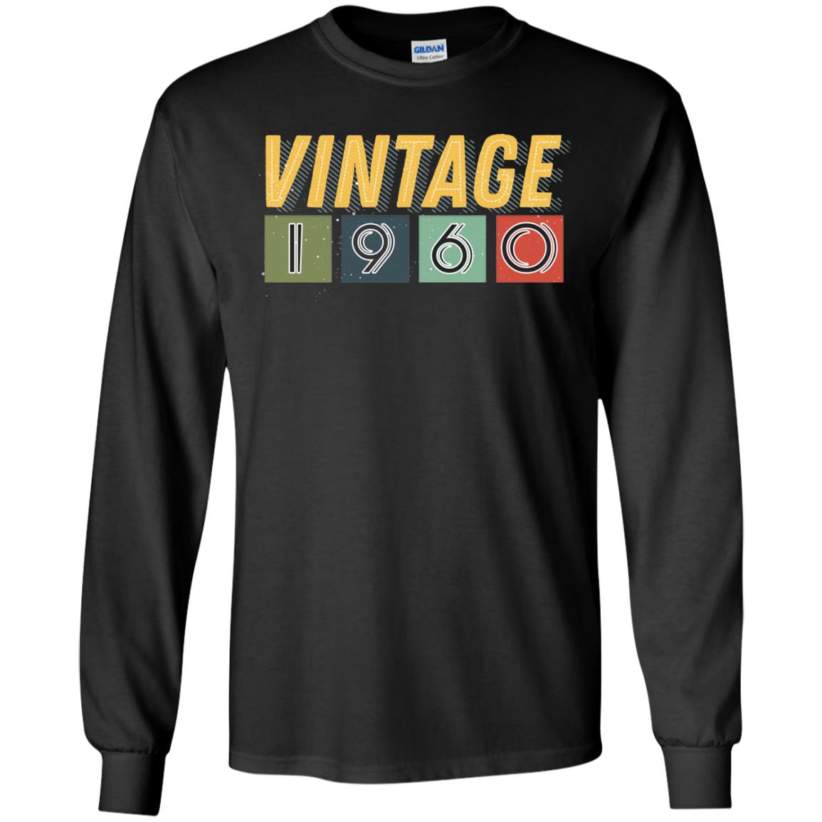 Vintage 1960 58th Birthday Gift Shirt For Mens Or Womens Black
