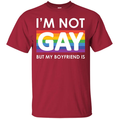 I_m Not Gay But My Boyfriend Is Lgbt Shirt Cardinal