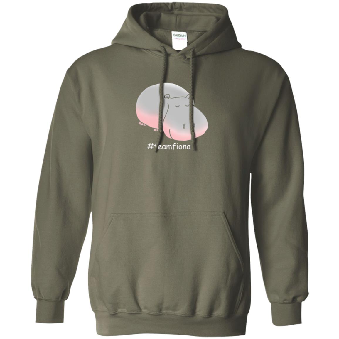 Hippo Lover T-shirt Hashtag Team Fiona Military Green