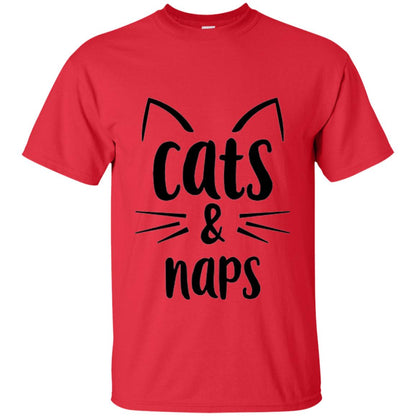 Cats And Naps Lovers T-shirt Red