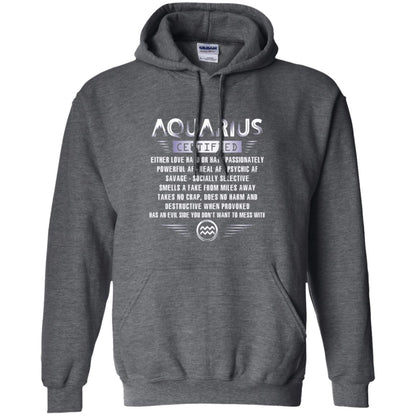 Aquarius Certified Either Love Hard T-shirt Dark Heather