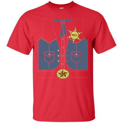 Western Cowboy Sheriff T-shirt Red