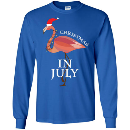 Flamingo With Santa_s Hat Christmas In July Xmas In Summer Shirt Royal