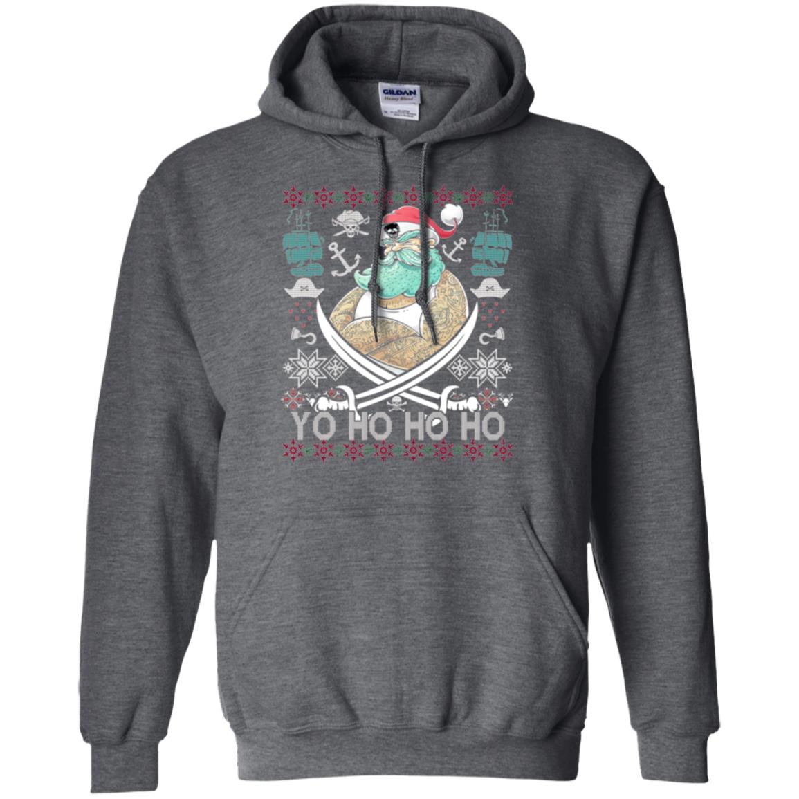 Christmas T-shirt Santa Pirate Dark Heather