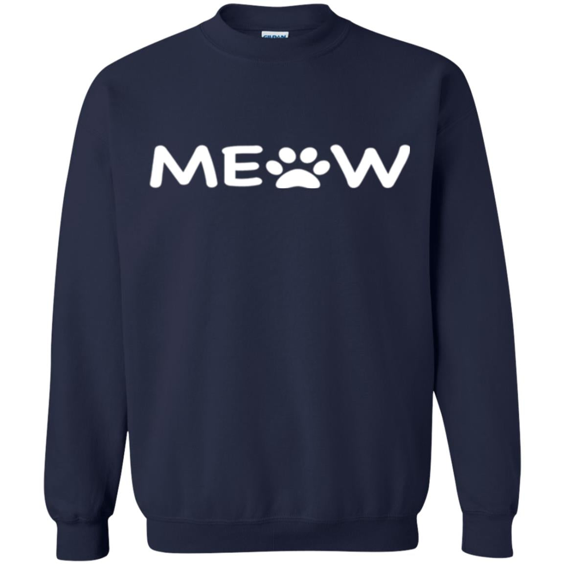 Cat Lovers T-shirt Meow Kitten Paw Navy