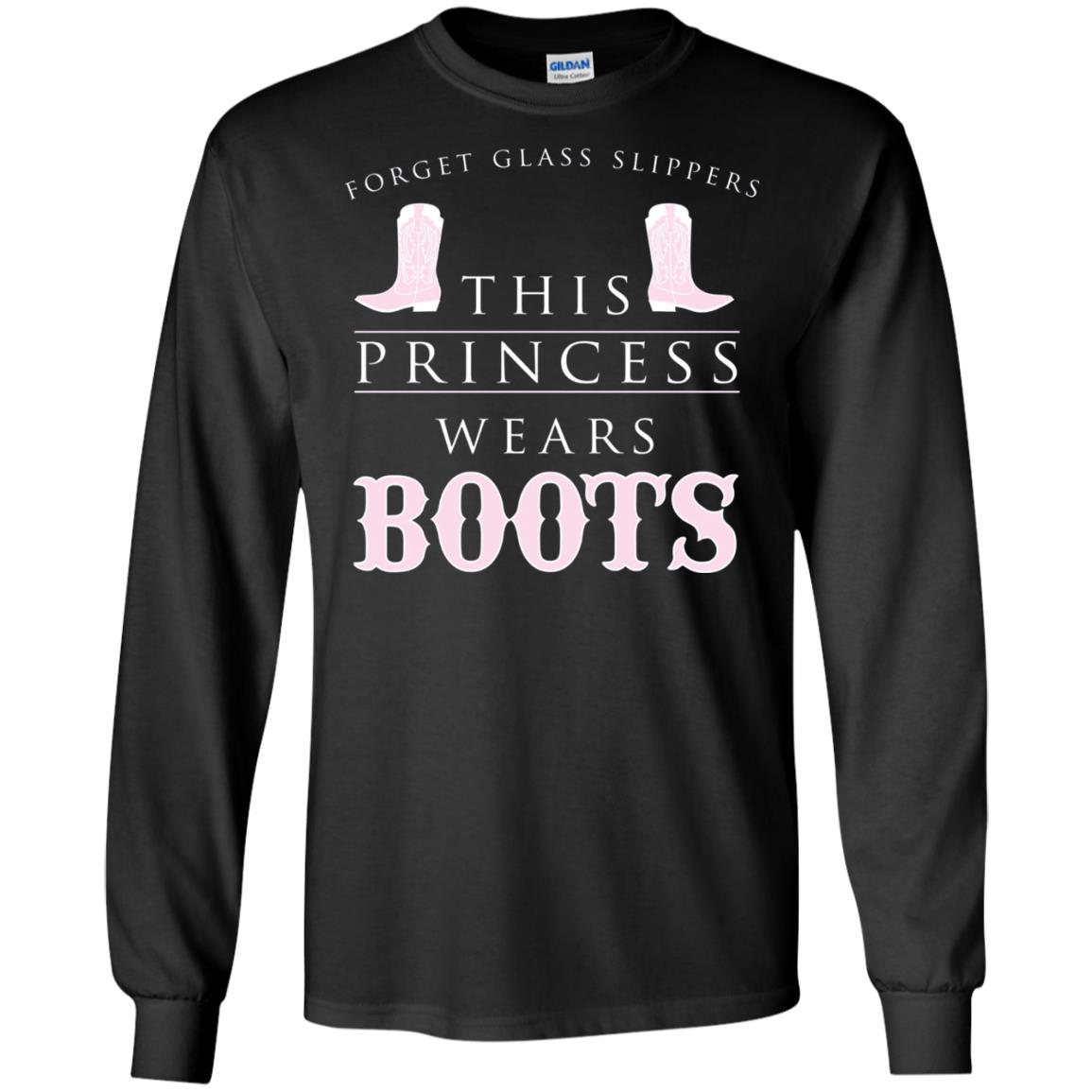 Forget Glass Slippers This Princess Wears Boots T-shirt Black