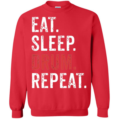 Drummer T-shirt Eat Sleep Drum Repeat Red