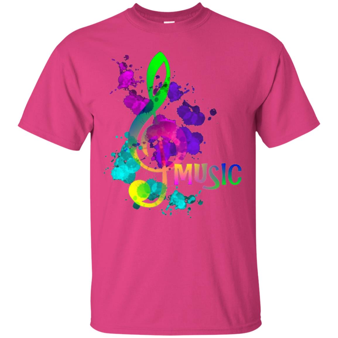 Funky Colorful Music Treble Clef Musican T-shirt Heliconia
