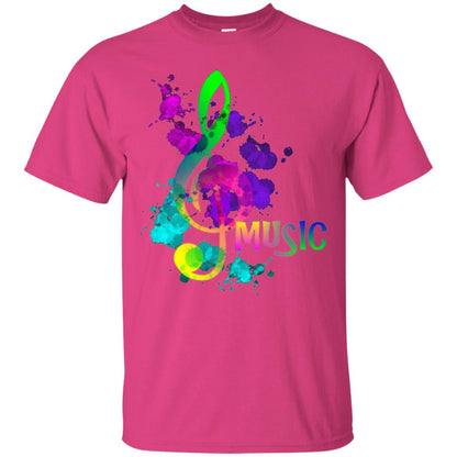 Funky Colorful Music Treble Clef Musican T-shirt Heliconia