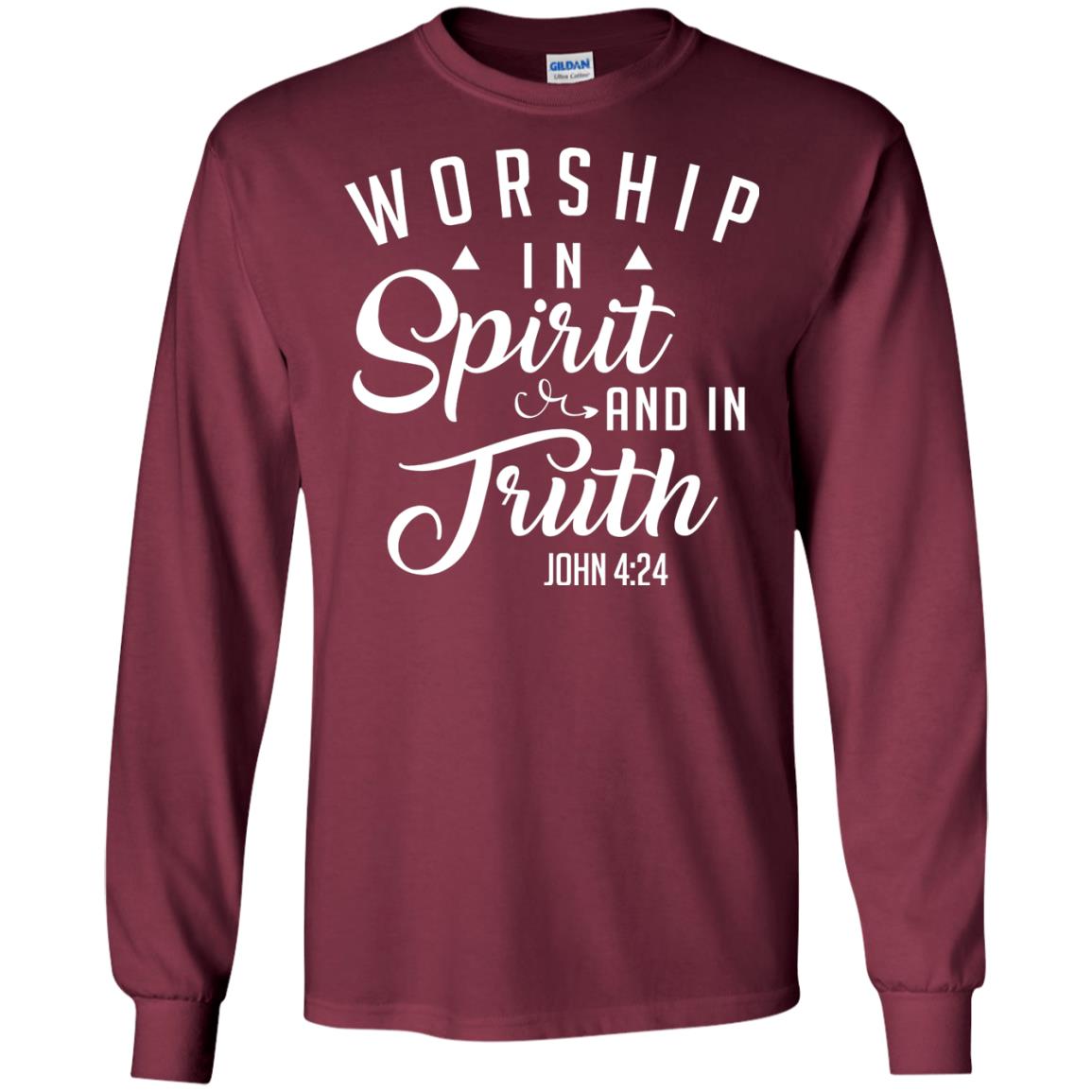 Christian T-shirt Worship In Spirit And In Truth Maroon