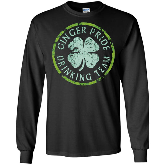 Funny Ginger Pride Drinking Team Irish T-shirt Black