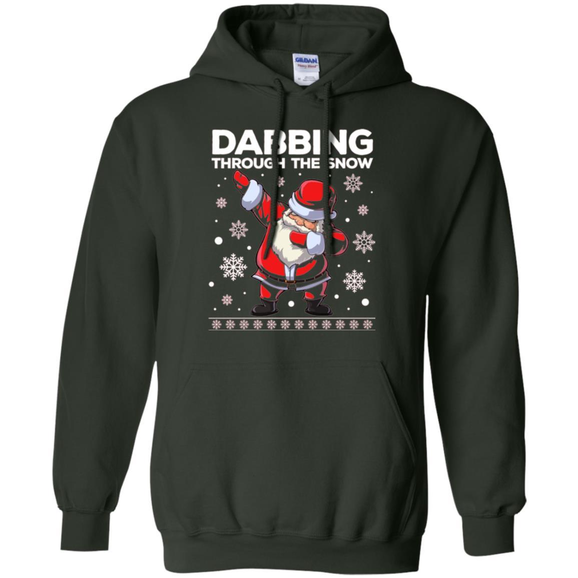 Christmas T-shirt Dabbing Through The Snow T-shirt Forest Green