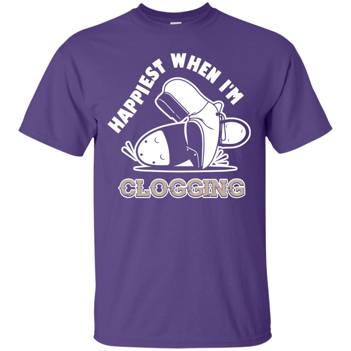 Clogger T-shirt Happiest When I'm Clogging Purple