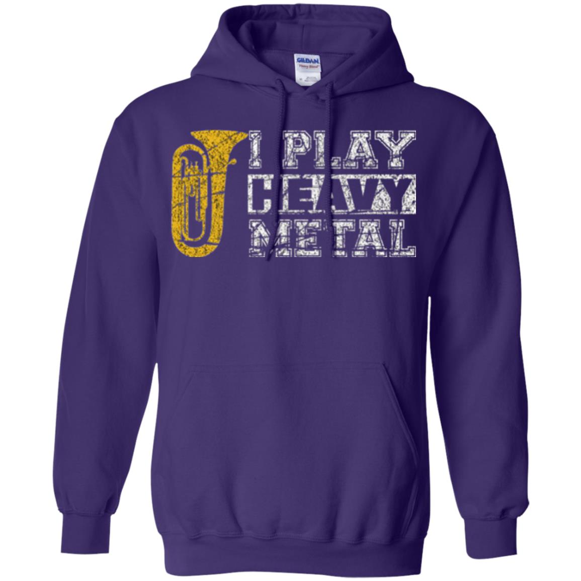 Funny Band Distressed T-shirt I Play Heavy Metal Purple