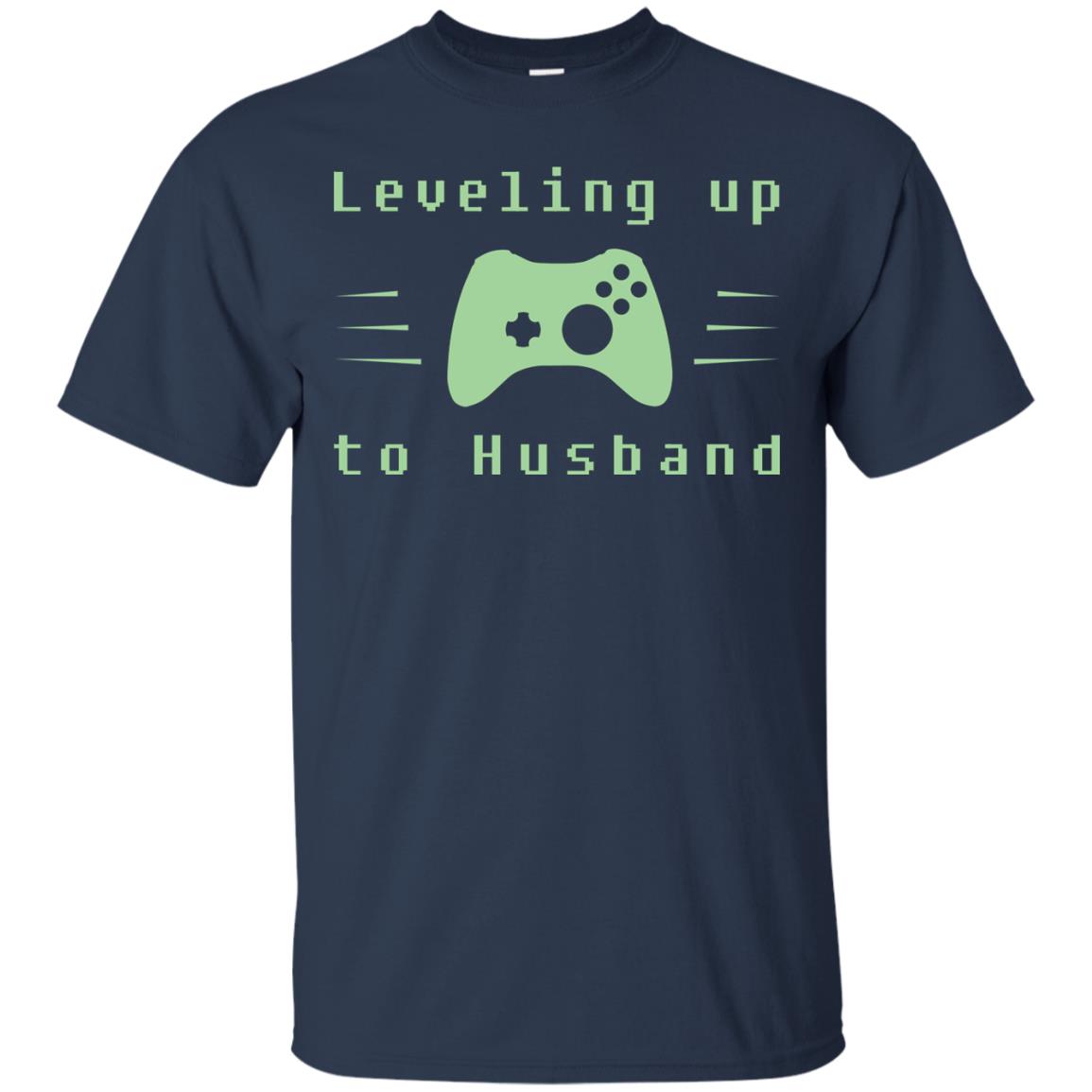 Leveling Up To Husband Gaming Family Shirt Navy