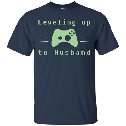 Leveling Up To Husband Gaming Family Shirt Navy