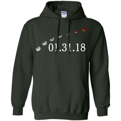 Usa Total Lunar Eclipse On January 31, 2018 T-shirt Forest Green