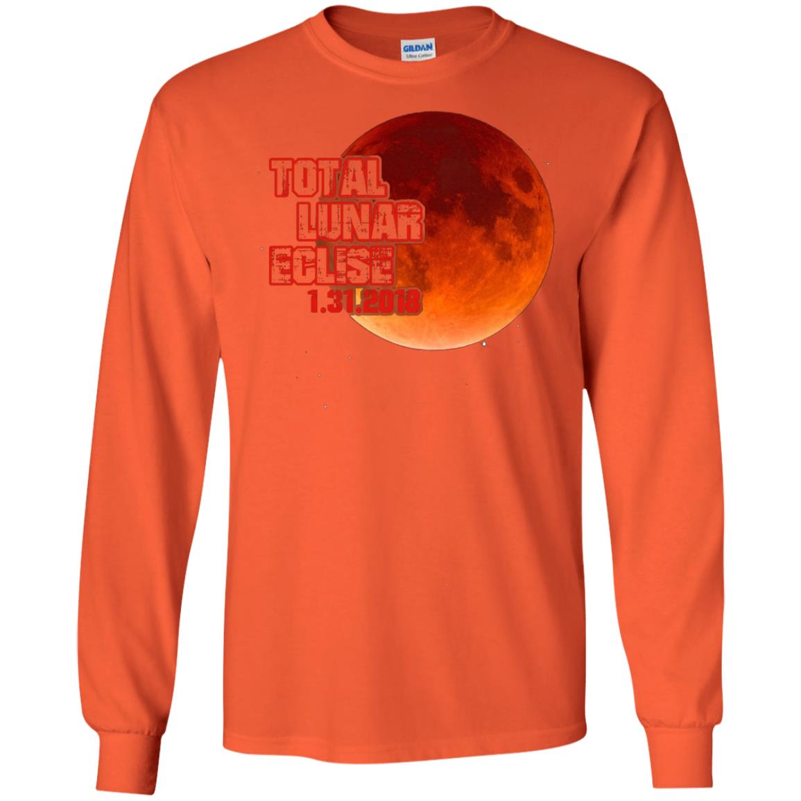 Blood Moon T-shirt Total Lunar Eclipse 1.31.2018 Orange