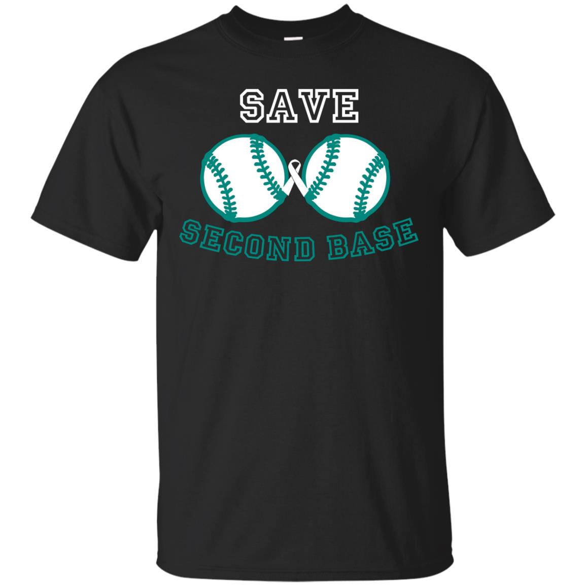 Save Second Base Breast Cancer T-shirt Black