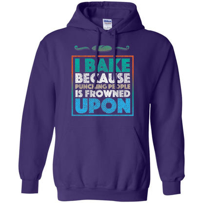 Baking Lovers T-shirt I Bake Because Punching People Is Frowned Upon Purple