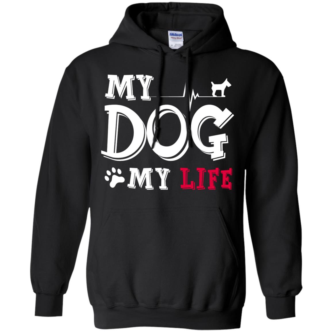 Dog Lovers T-shirt My Dog My Life Black
