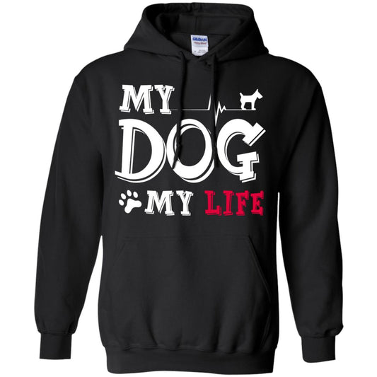 Dog Lovers T-shirt My Dog My Life Black