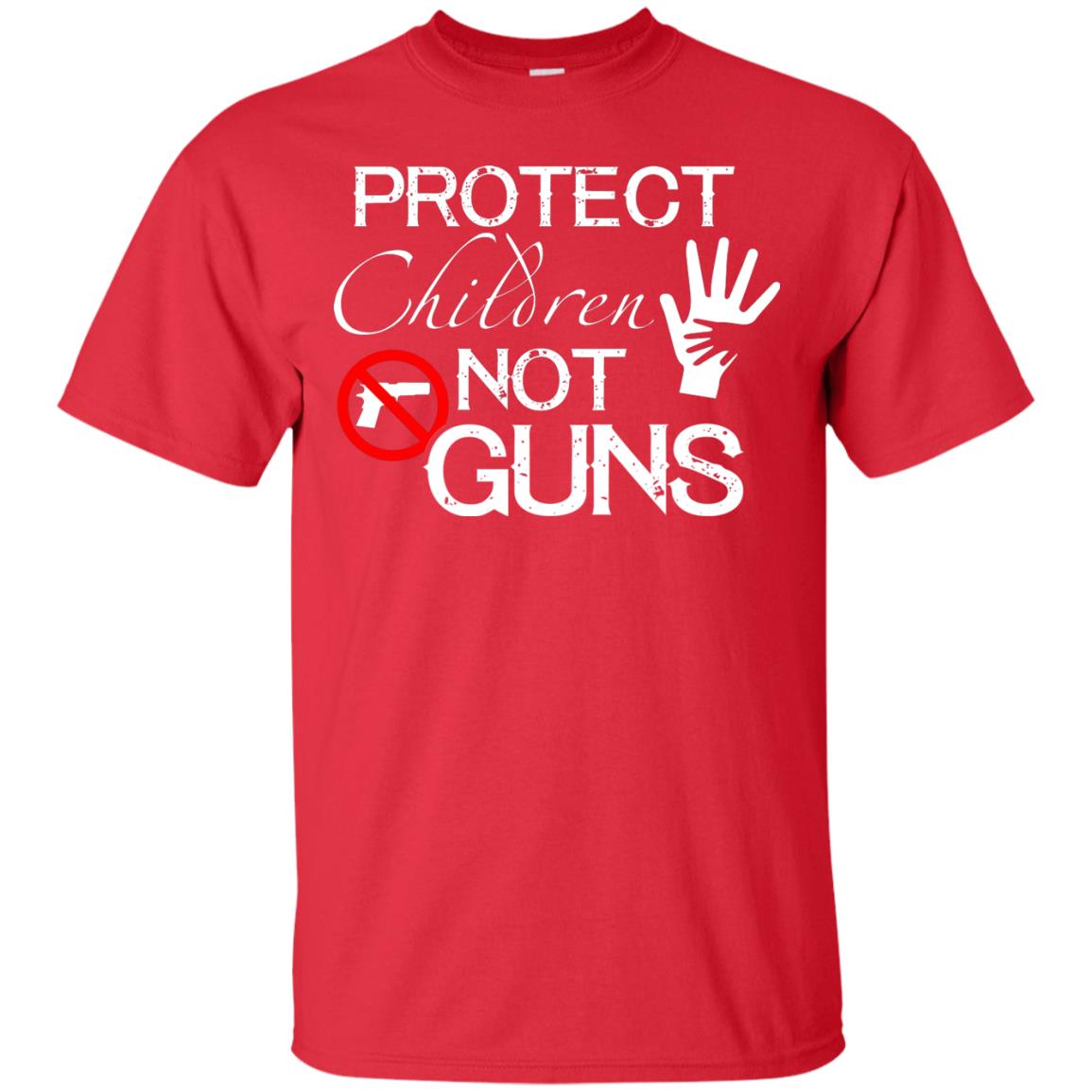 Anti Gun T-shirt Protect Children Not Gun Red