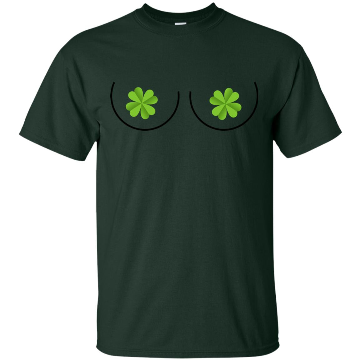 Shamrocks Breast Saint Patrick_s Day T-shirt Forest