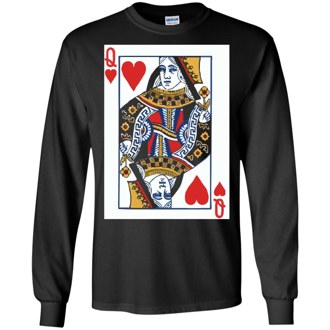 Valentines Day T-shirt Queen Of Hearts Cards Couple Black