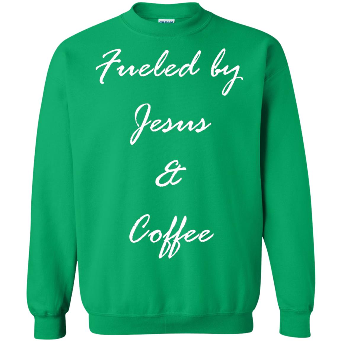 Fueled By Jesus Coffee Graphic Christian T-shirt Irish Green