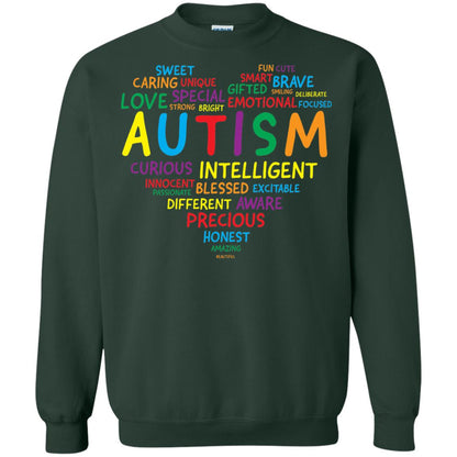 Autism Heart Autism Awareness T-shirt Forest Green