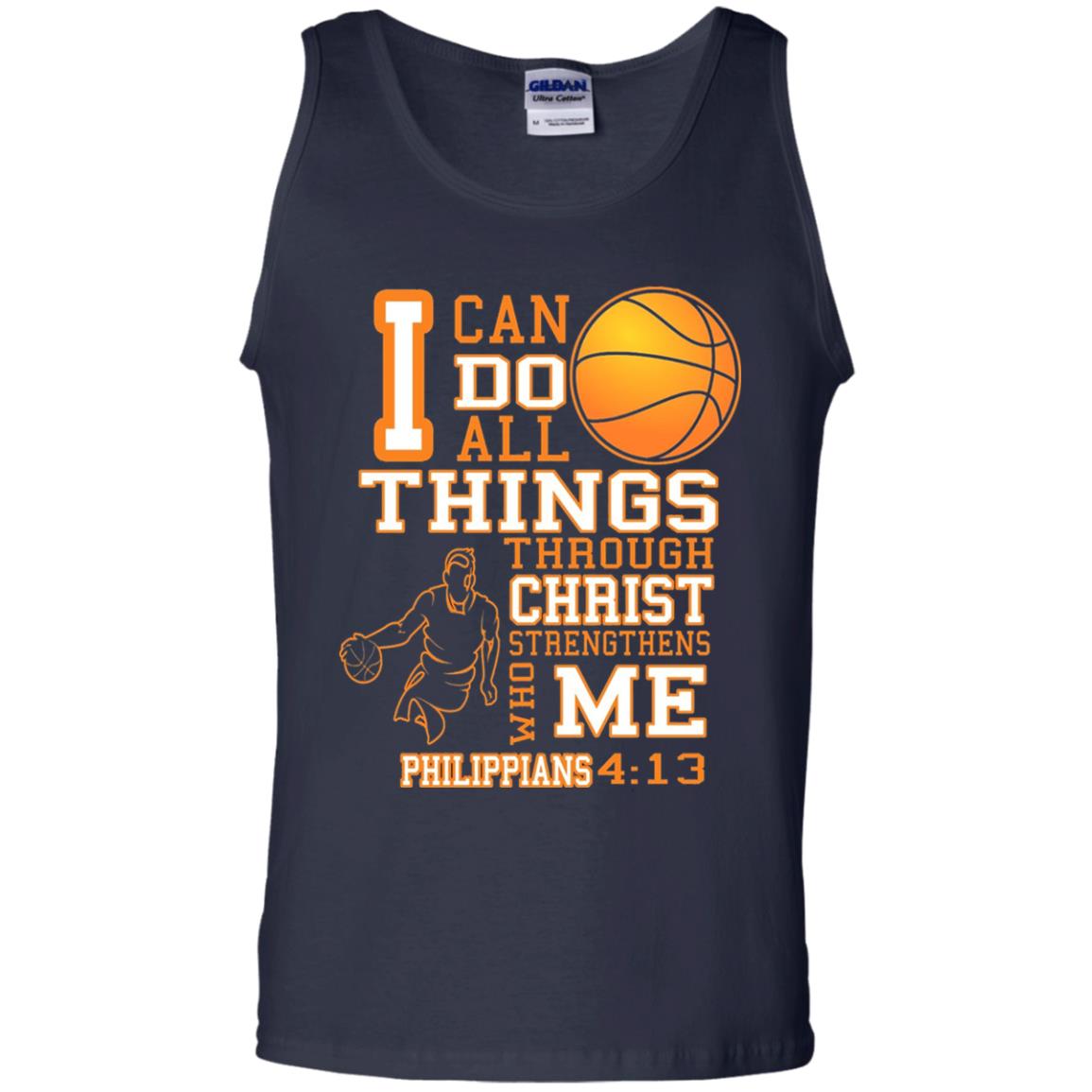 I Can Do All Things Through Christ Who Strengthens Me Basketball Shirt Navy