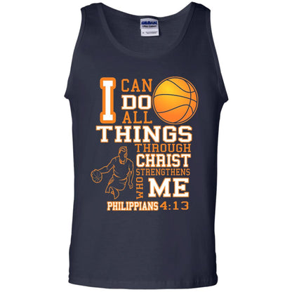 I Can Do All Things Through Christ Who Strengthens Me Basketball Shirt Navy