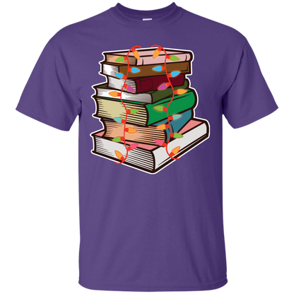Fairy Lights Christmas Gift T-shirt Book Lover Purple