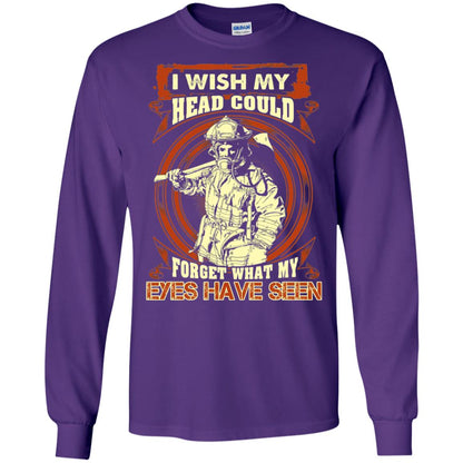 Firefighter Shirt I Wish My Head Could Forget What My Eyes Have Seen Purple