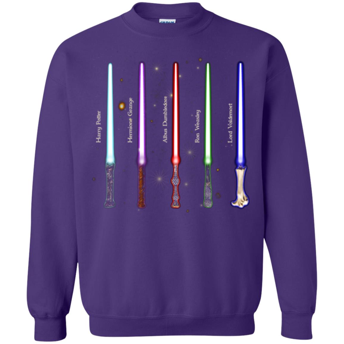 Harry Potter Lightsaber Wands Movie Fan T-shirt Purple