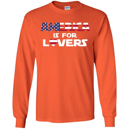 America Is For Lovers Flag Of United States Shirt Orange