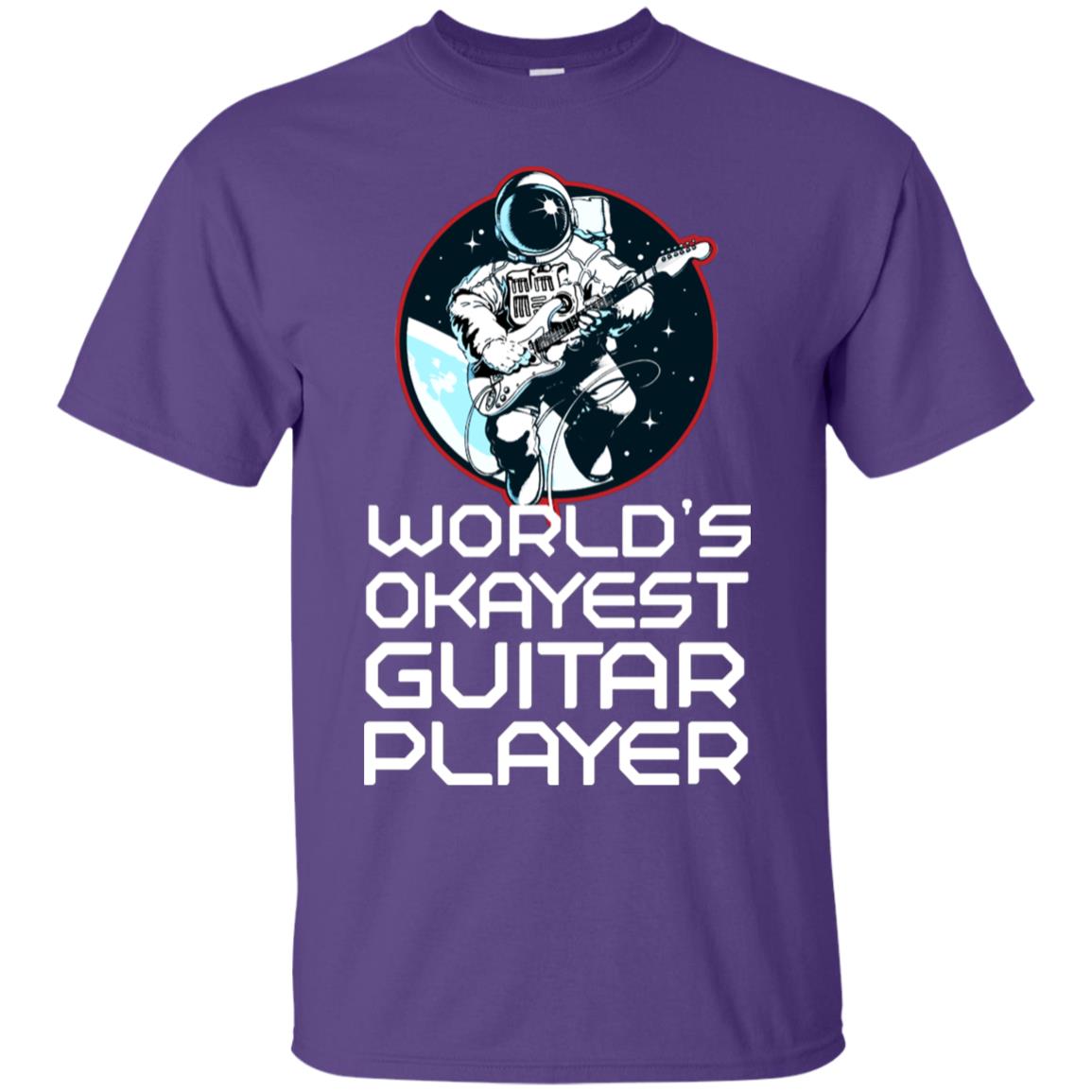 World's Okayest Guitar Player Guitarist Gift Shirt Purple