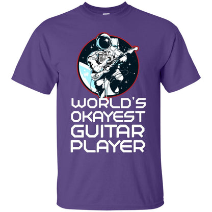 World's Okayest Guitar Player Guitarist Gift Shirt Purple