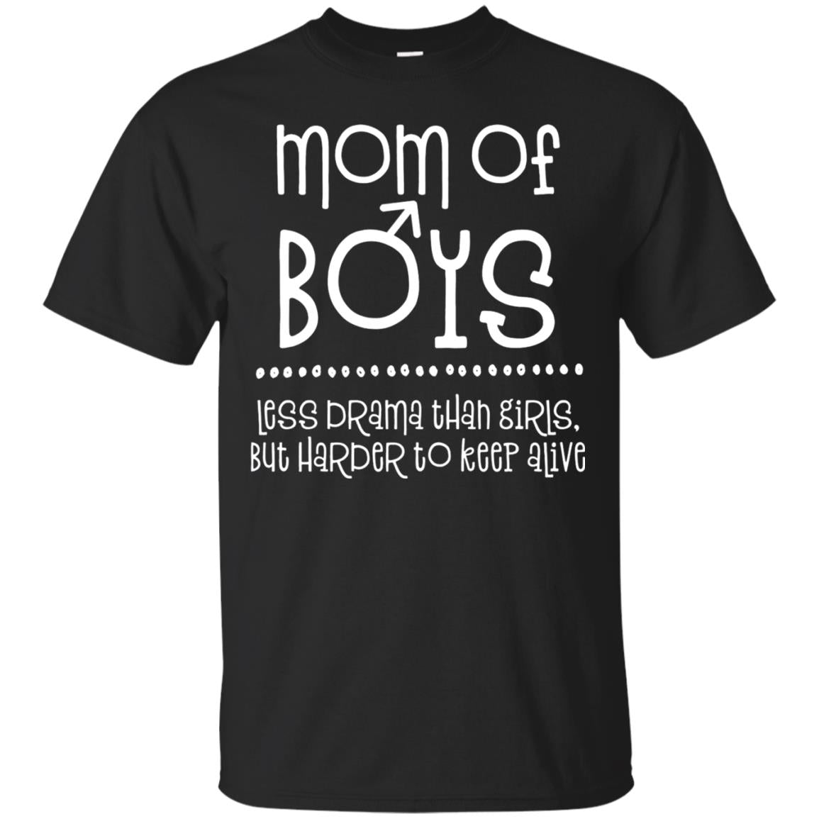 Mom Of Boys Shirt Less Drama Than Girls Black