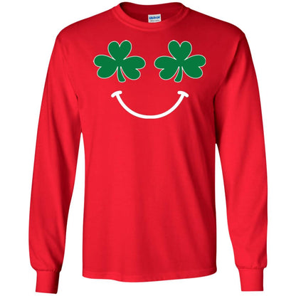 Saint Patrick's Day T-shirt Smiling Shamrocks Red