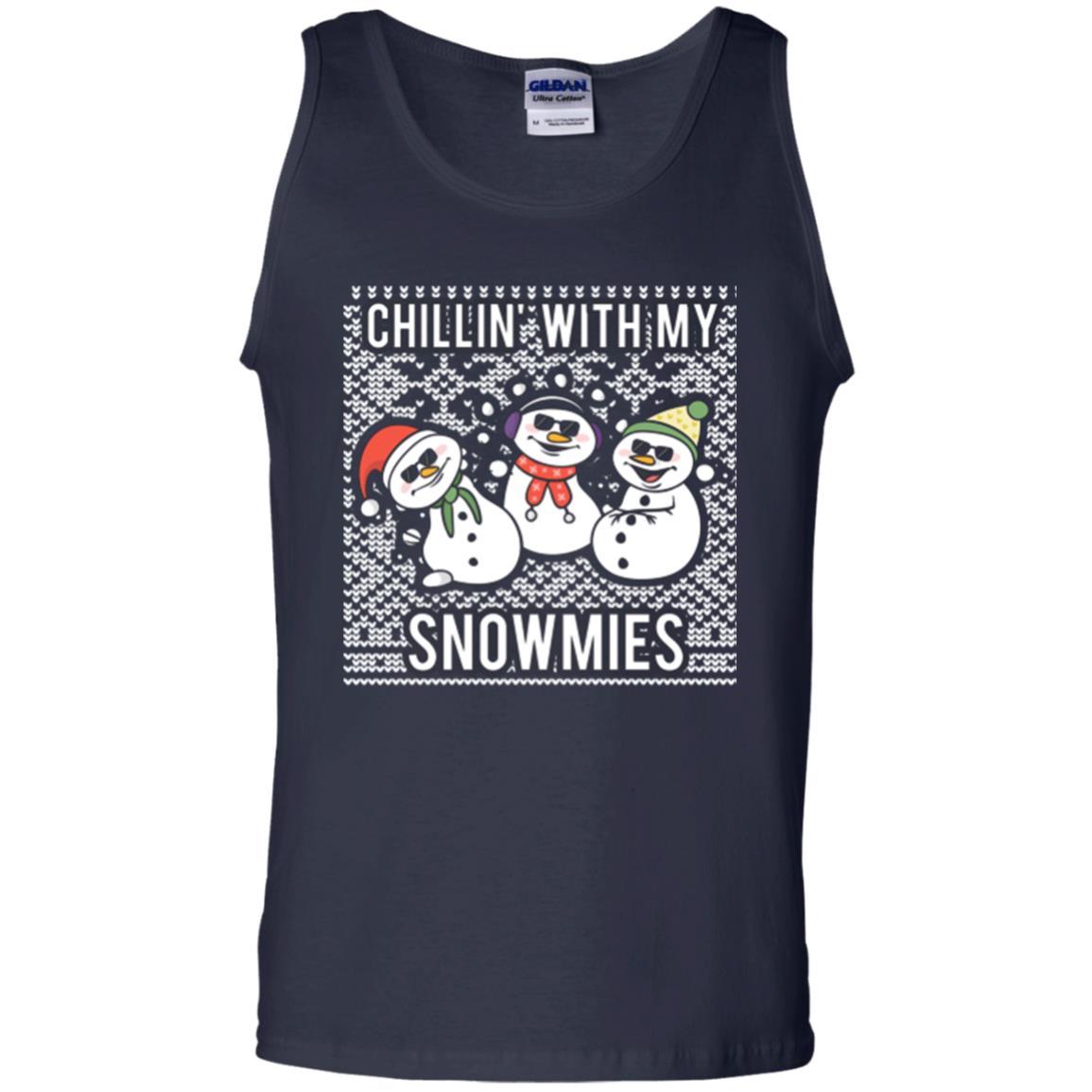 Christmas T-shirt Chillin' With My Snowmies Navy