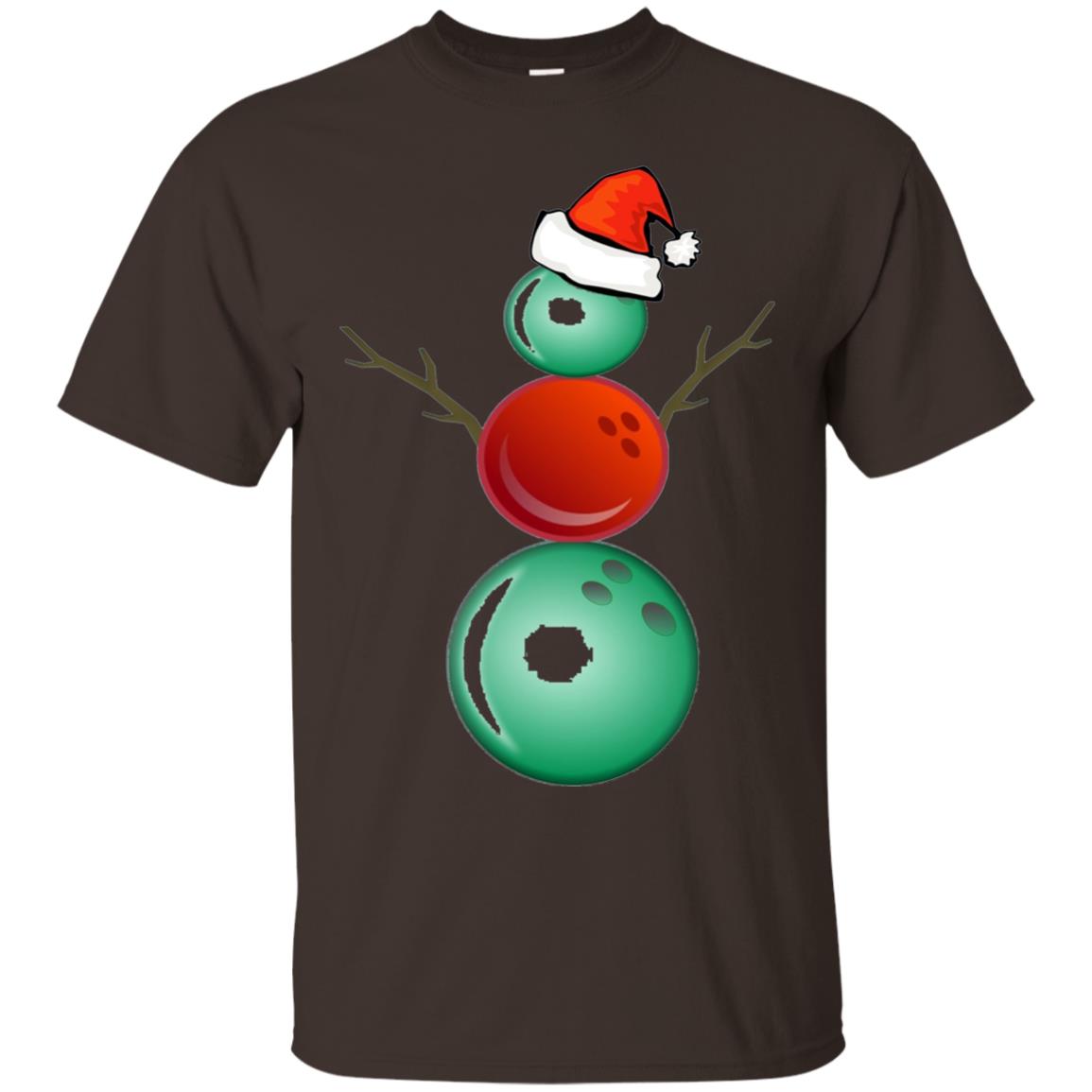Funny Christmas Shirts Bowling Snowman Dark Chocolate