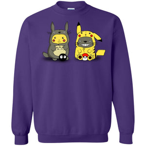 Pikachu Cosplay Totoro And Totoro Cosplay Pikachu T-shirtG180 Gildan Crewneck Pullover Sweatshirt 8 oz.