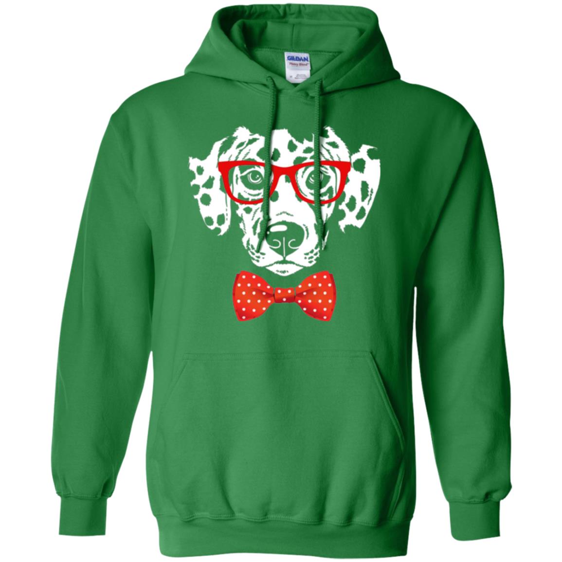 Dog Lover T-shirt Hipster Dog Dalmatian Wearing Glasses Irish Green