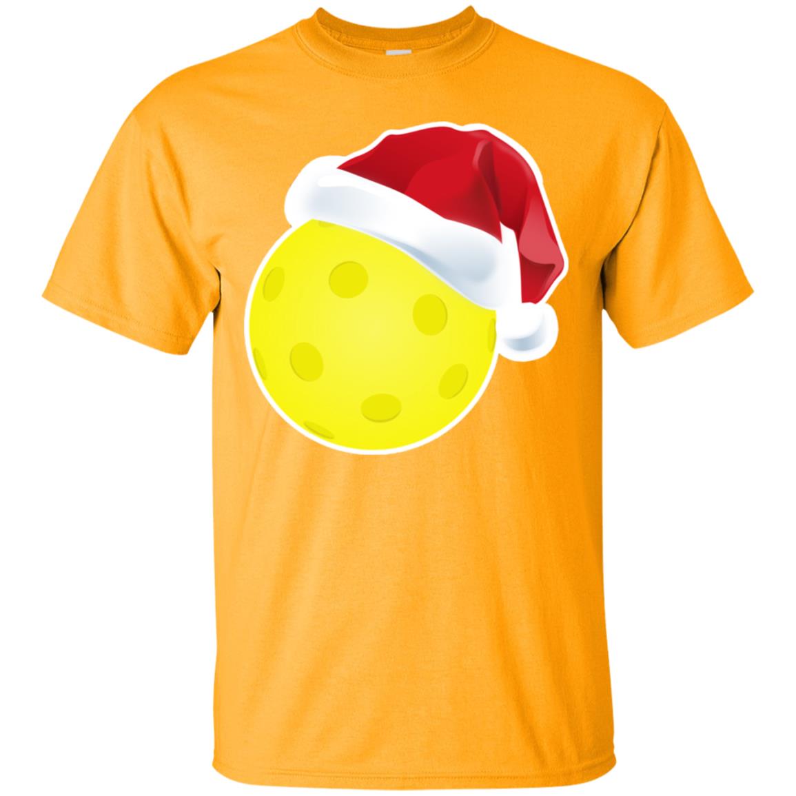 Pickleball With Santa Claus Hat X-mas Shirt For Pickleball Lovers Gold