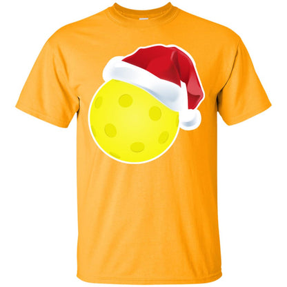 Pickleball With Santa Claus Hat X-mas Shirt For Pickleball Lovers Gold