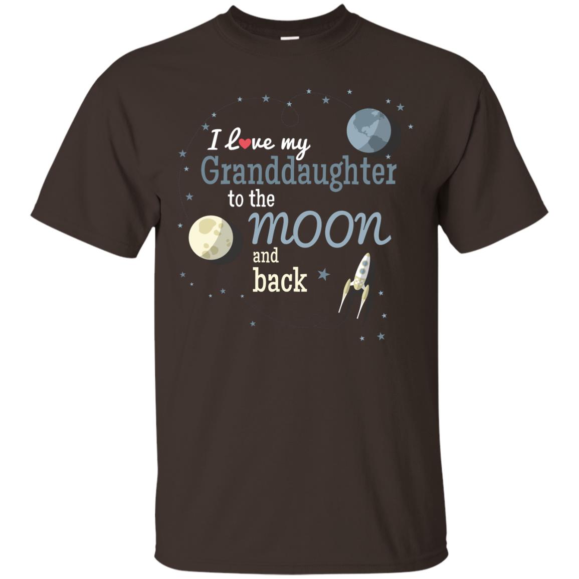 I Love My Granddaughter To The Moon And Back Grandparents Shirt Dark Chocolate